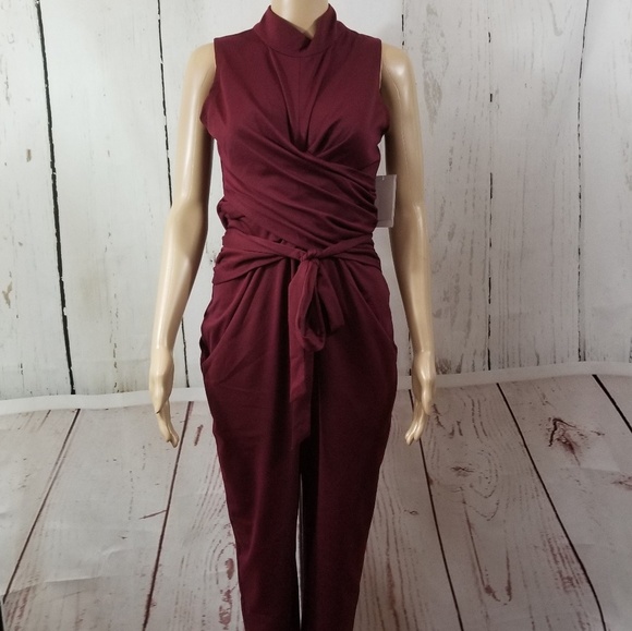 Kalani Hilliker for Alyce Pants - KALANI HILLIKER for Alyce Burgundy Jumpsuit